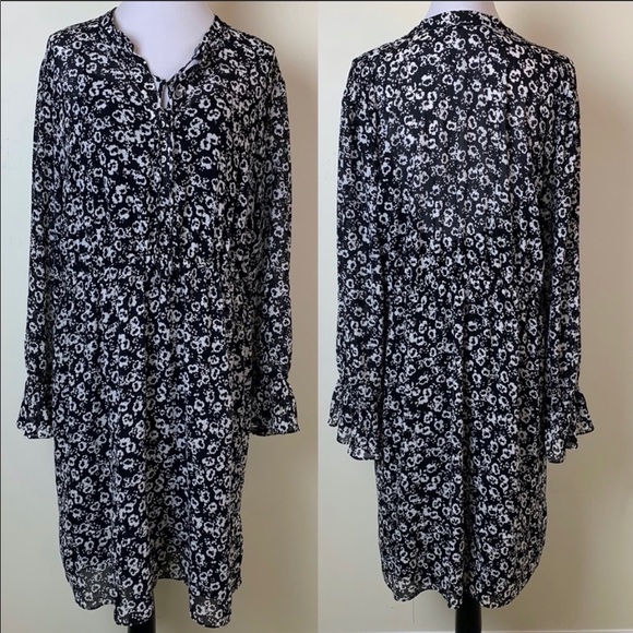 J. Crew Mercantile Black White Floral Dress - Picture 2 of 7